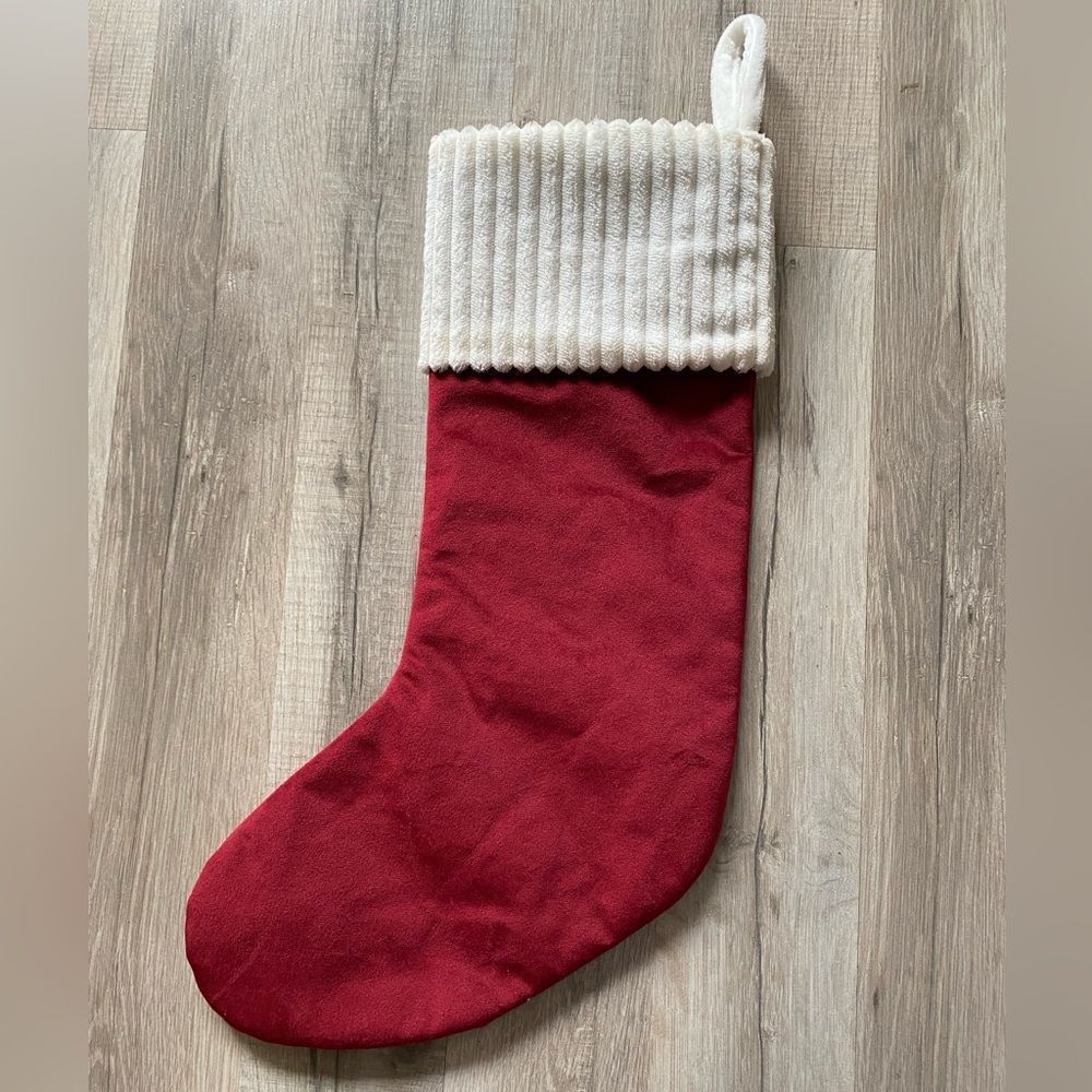 Wondershop Velvet Feel Cuffed Ribbed Christmas Stocking